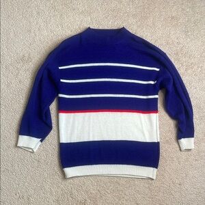 Breeze Blue and White Crewneck Sweater
